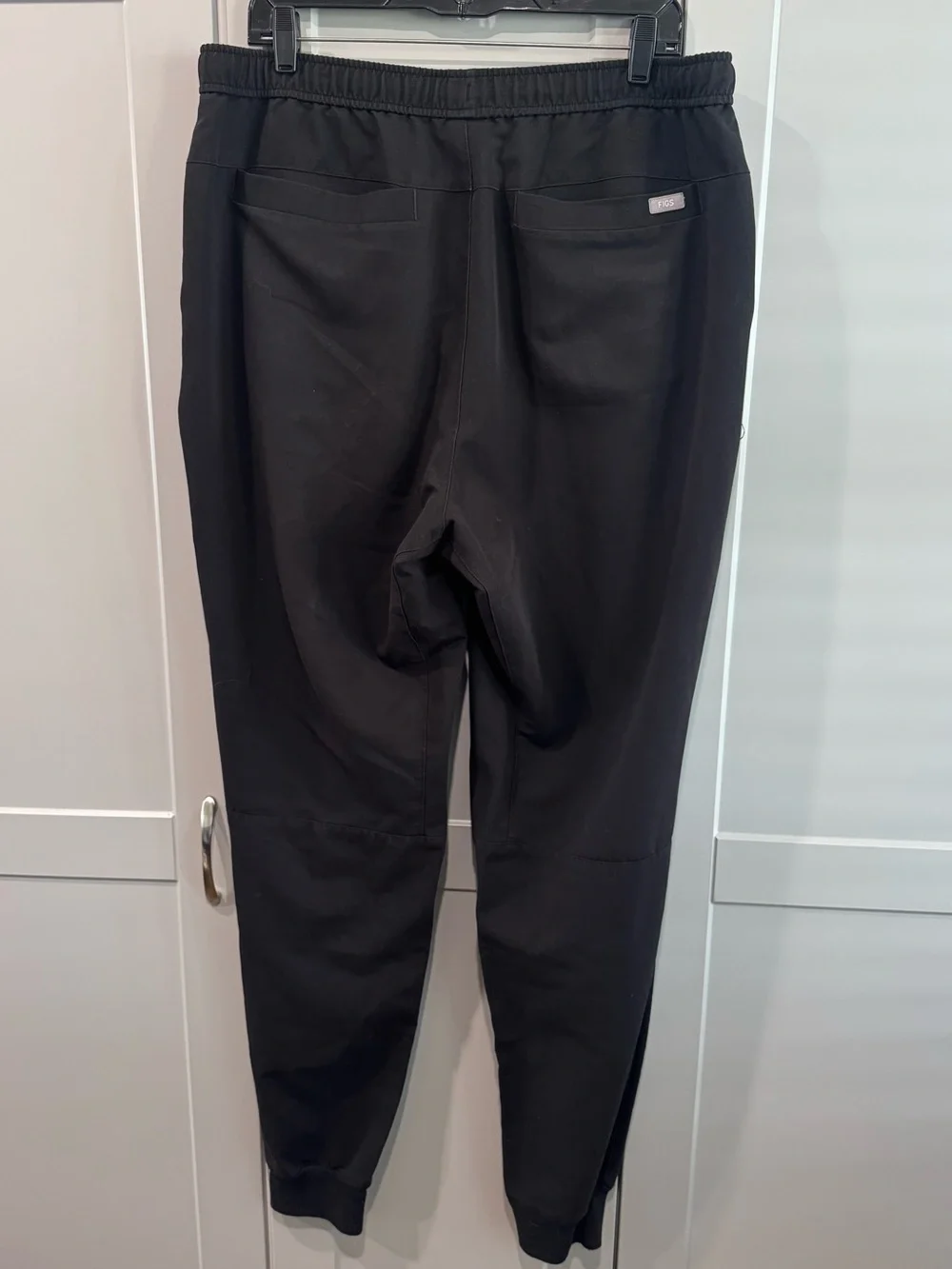 Figs Men's Black Jogger Pants with White Drawstring